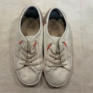 Hey Dude Men's Cream Sneakers with Red Accents